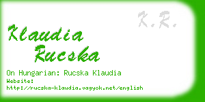 klaudia rucska business card